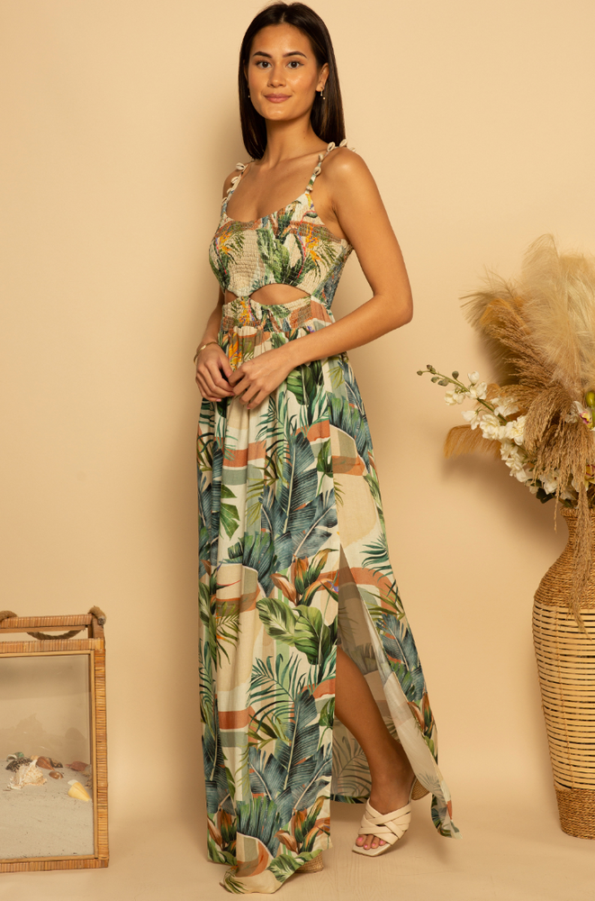 
                      
                        Side view of the Modern Tropics Shiloh Maxi Dress by Shore
                      
                    