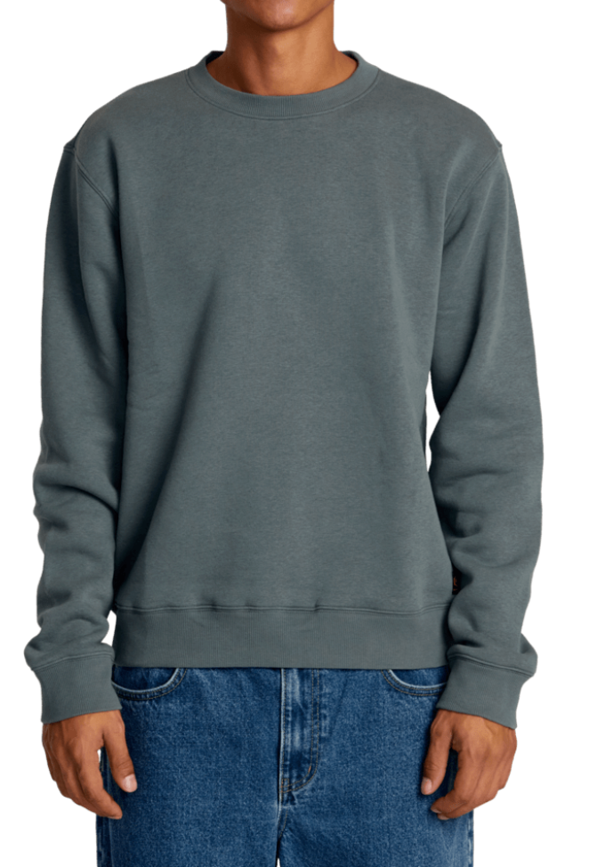 The Balsam Green Dayshift Crewneck Sweatshirt by RVCA