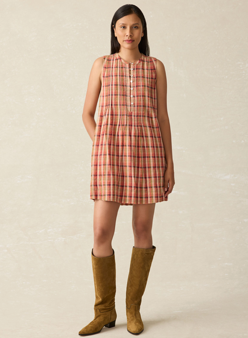 The Sunset Gingham Isha Mini Dress from Faherty