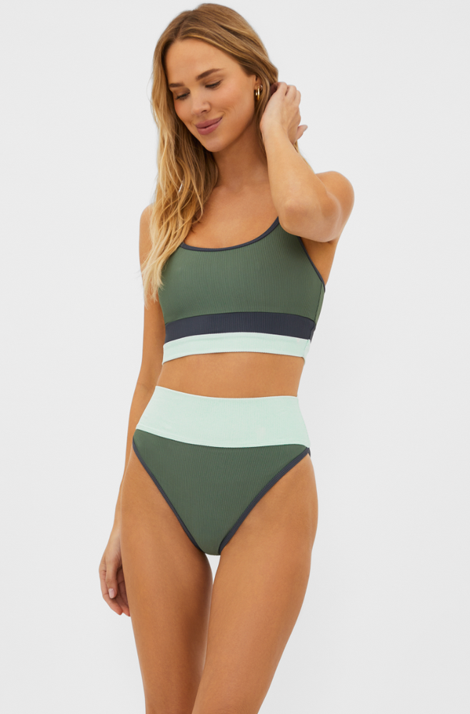 
                      
                        Front view of the Palm Paradise Colorblock Emmy Bikini Bottoms by Beach Riot
                      
                    