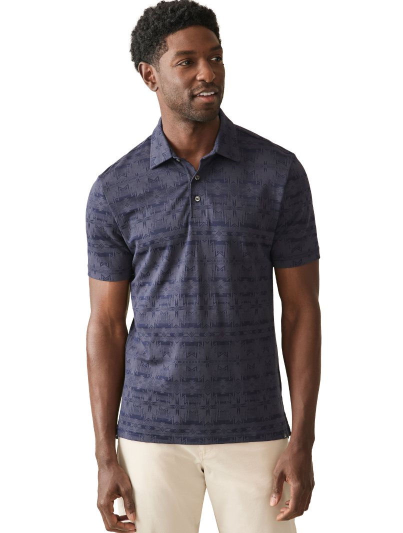 The Night River Stars Movement Short Sleeve Pique Polo Shirt by Faherty x Doug Good Feather