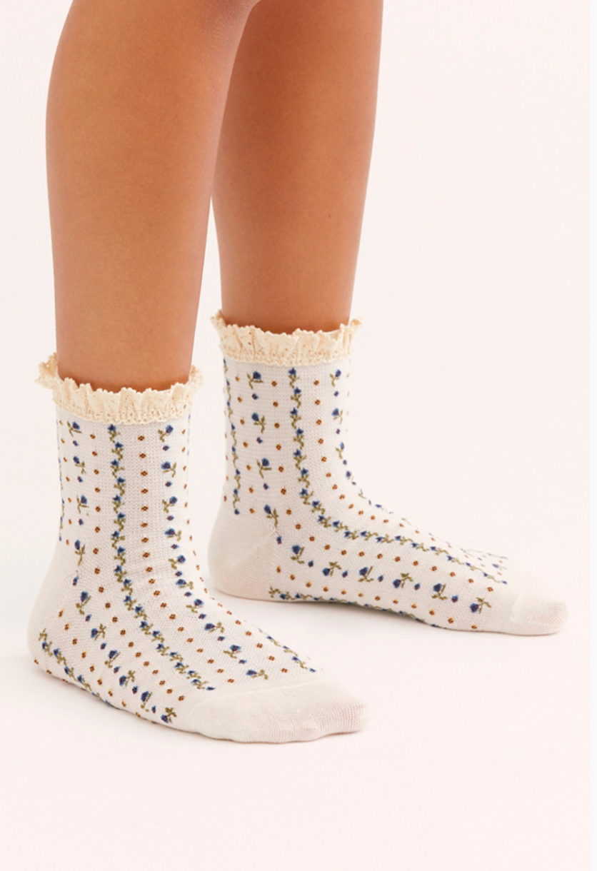 Free People Rosebud Waffle Knit Ankle Socks - Assorted