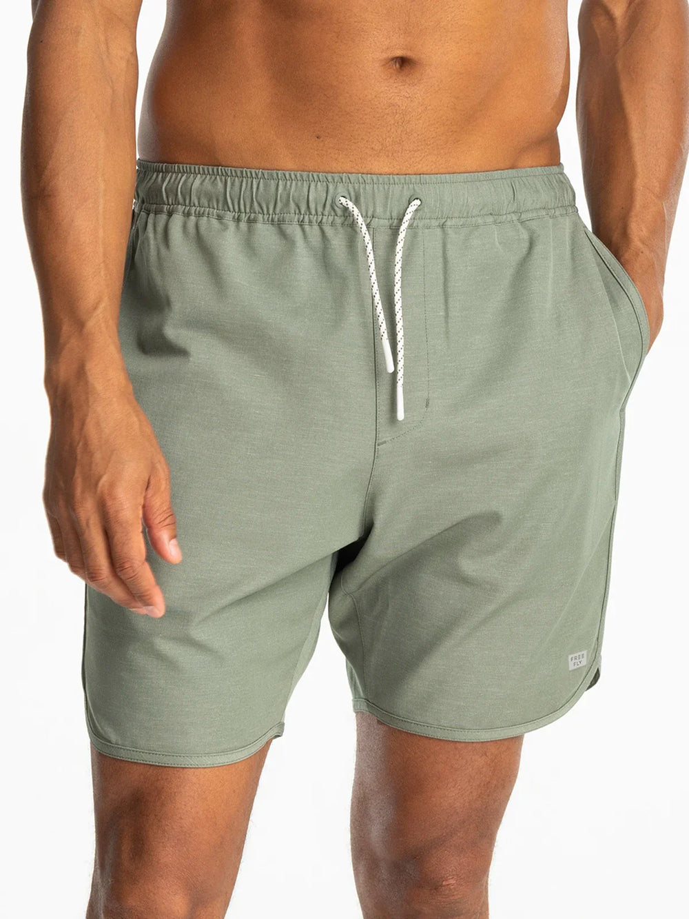 The Agave Green Men's Reverb Short from Free Fly is available to shop at Harbour Thread. 