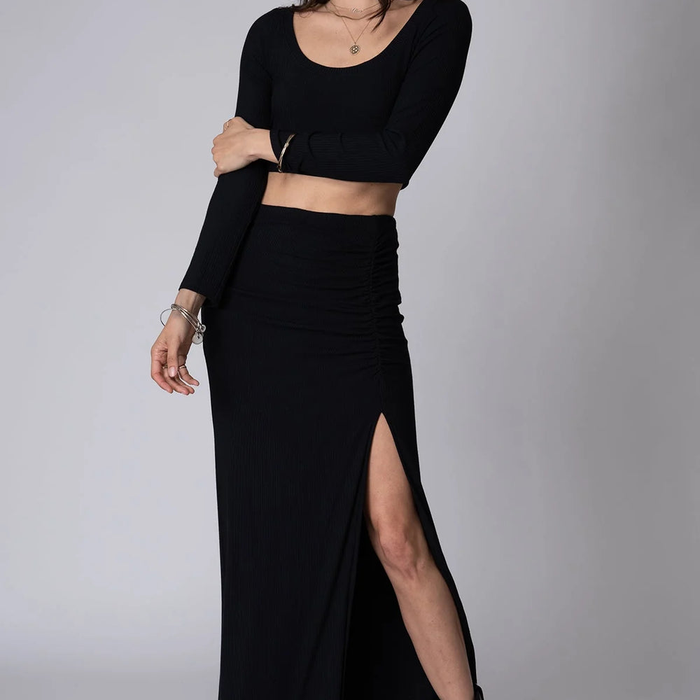 Stillwater's Get Together Maxi Skirt in the color Black