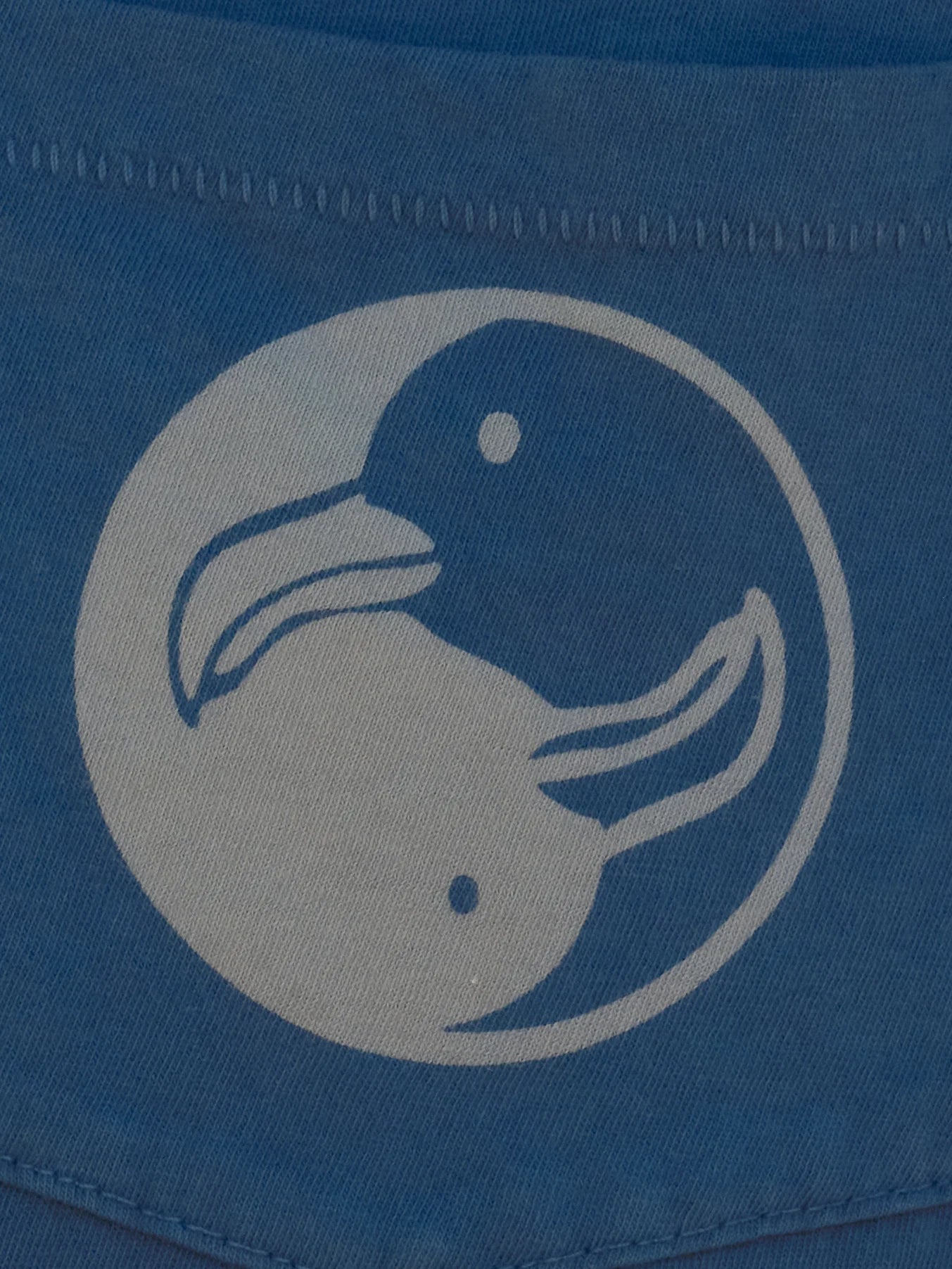 close up view of the seabird graphic on the Surf Society tee by Mollusk