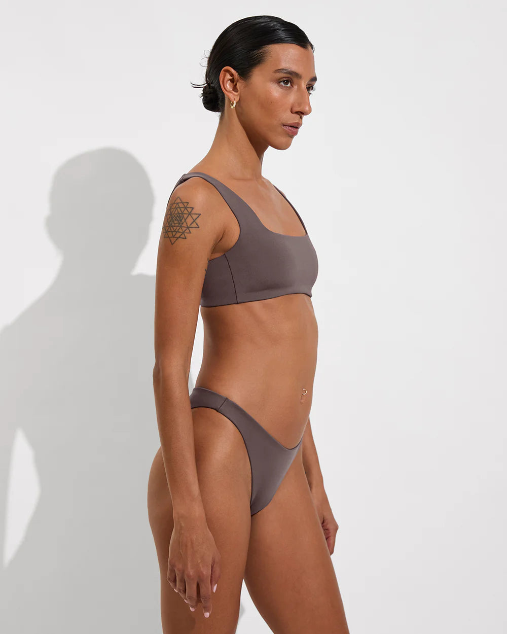 The Dip Bottoms by Left On Friday are available at Harbour Thread in the dark taupe color Stormy