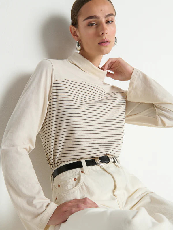 Women's striped turtleneck