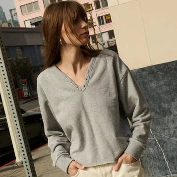 Nation LTD Tommie Sweatshirt in Heather Grey
