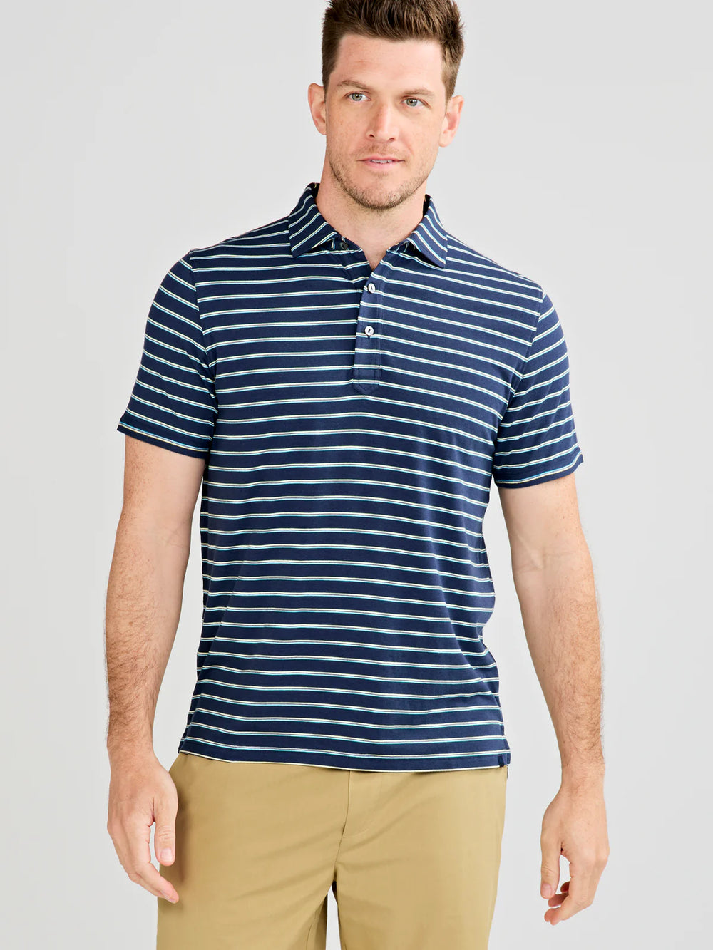 The Boardwalk Stripe Everywhere Polo by tasc Performance