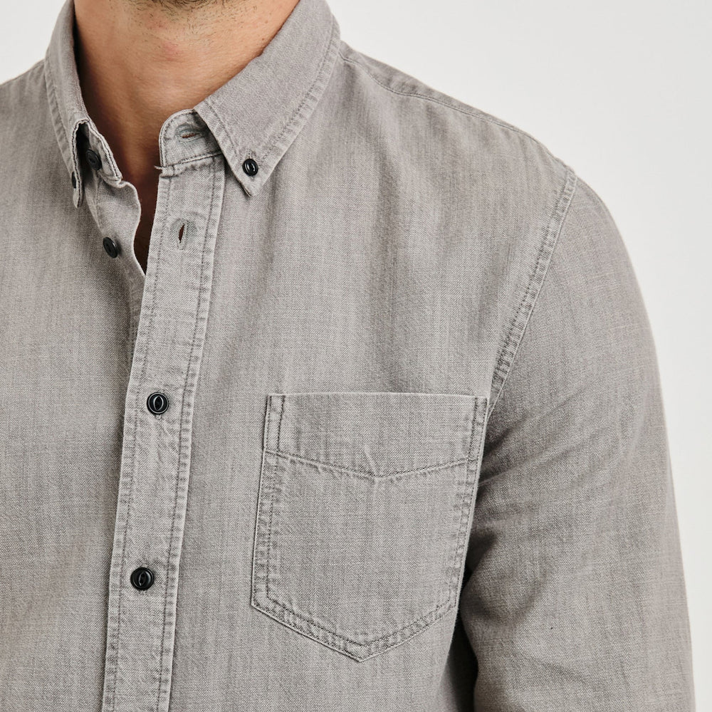 Men's long sleeve button down from Rails with a patch pocket and two tone color effect. 