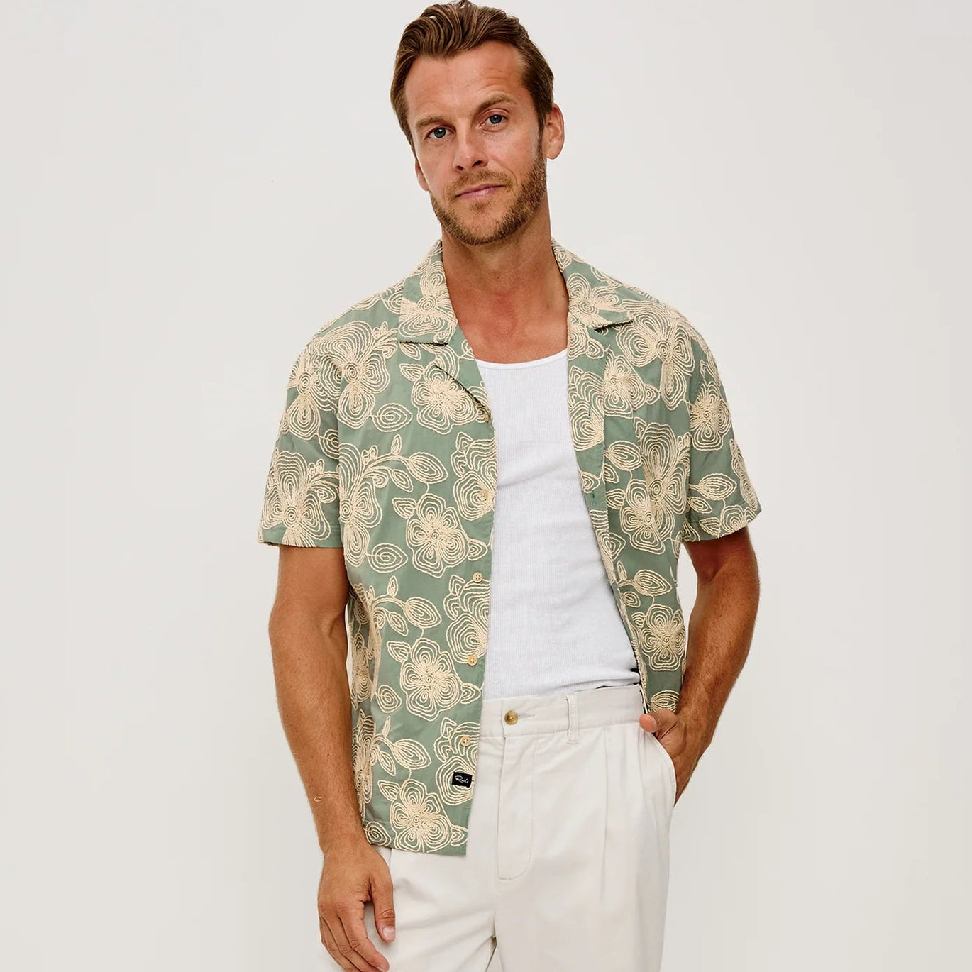 Rails Tyler Shirt in Floral Rope Jade, available now at Harbour Thread men's store