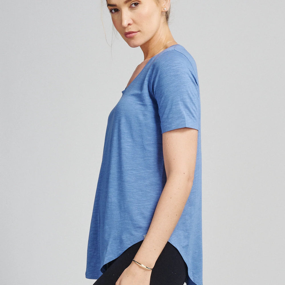 
                      
                        Side view of the Dusk Longline T-Shirt by tasc Performance
                      
                    