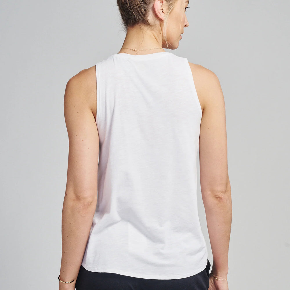 Back view of the White NOLA Tank 2.0 by tasc Performance