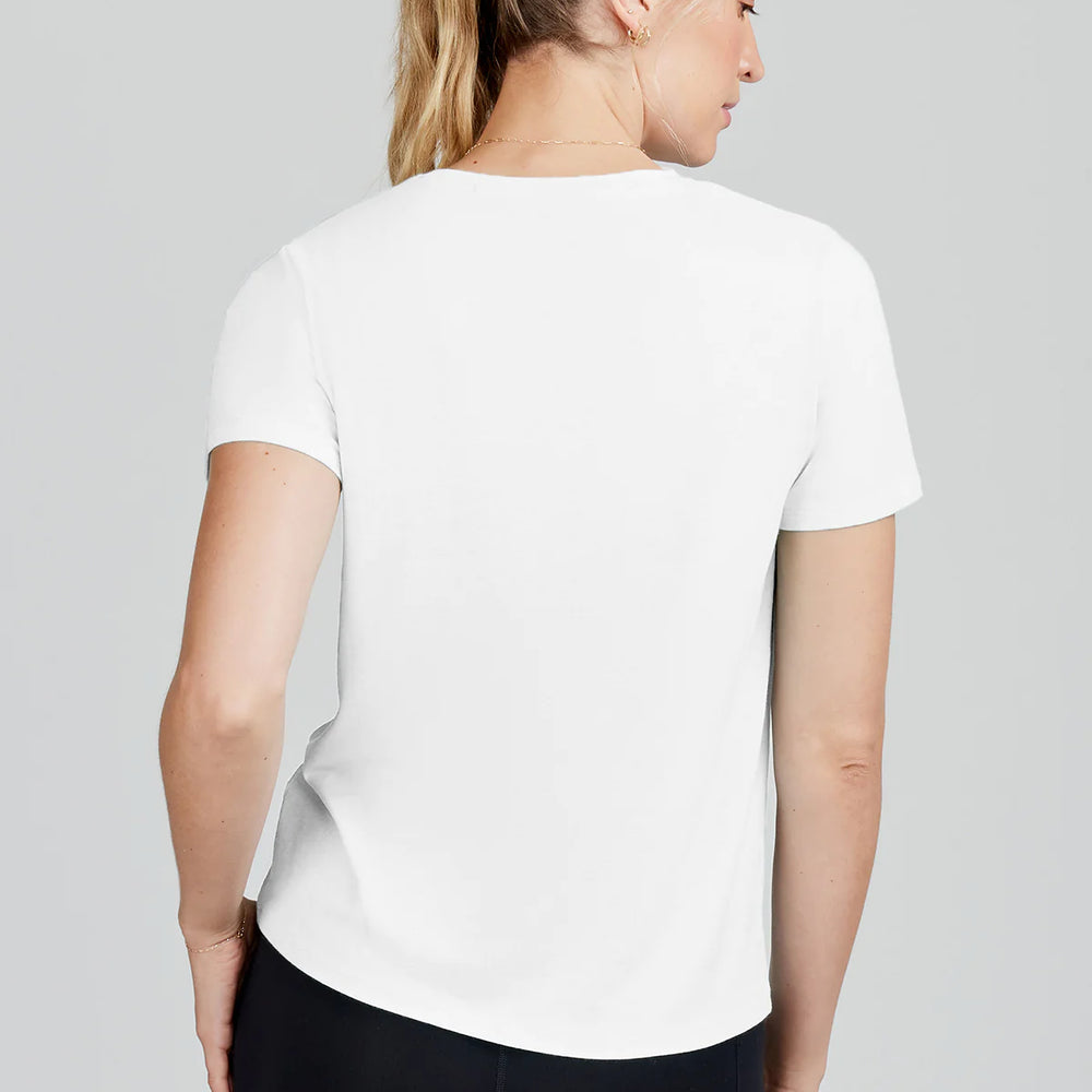 Back view of the All Day T-shirt in White by tasc Performance