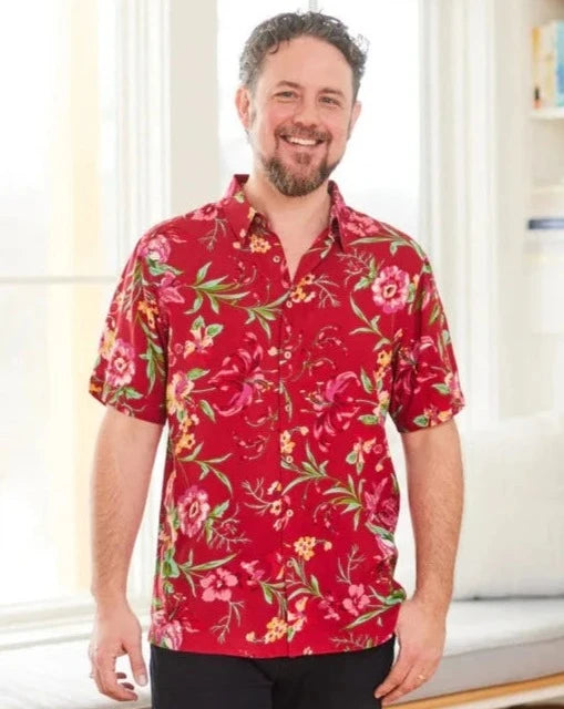 The floral print Bocas Short Sleeve Button Up Shirt by One World Brothers