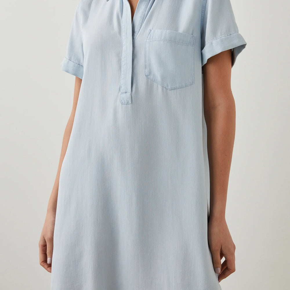 
                      
                        Front detail on the Light Vintage Valerie Shirt Dress by Rails
                      
                    