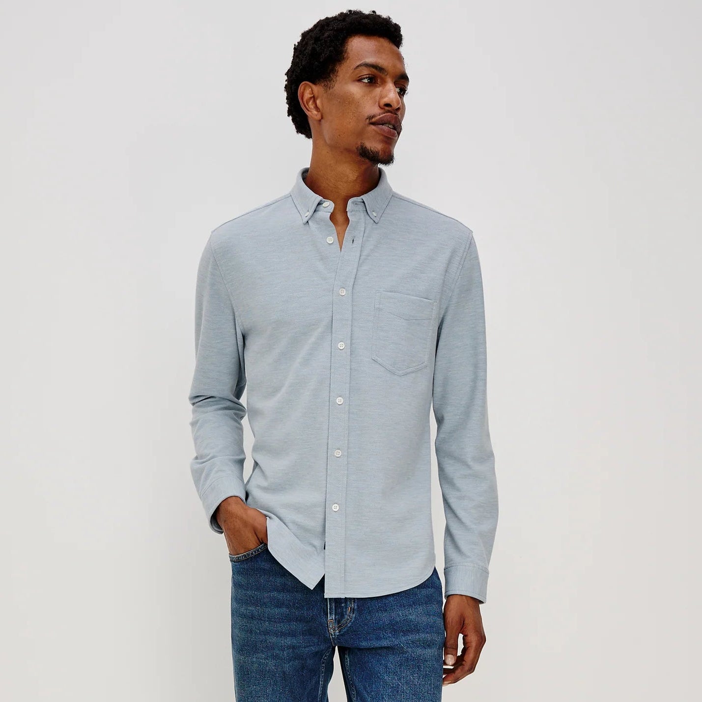 Rails Vincent long sleeve button down shirt in Blue Oxford
