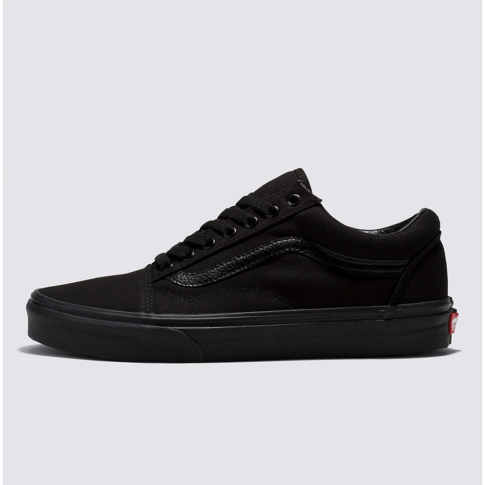 
                      
                        Side profile view of the Vans Men's all black Canvas Old Skool Sneaker
                      
                    