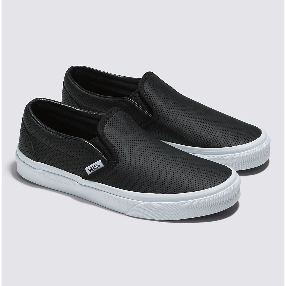 Vans Women's Classic Slip-On Sneaker - Perforated Leather Black