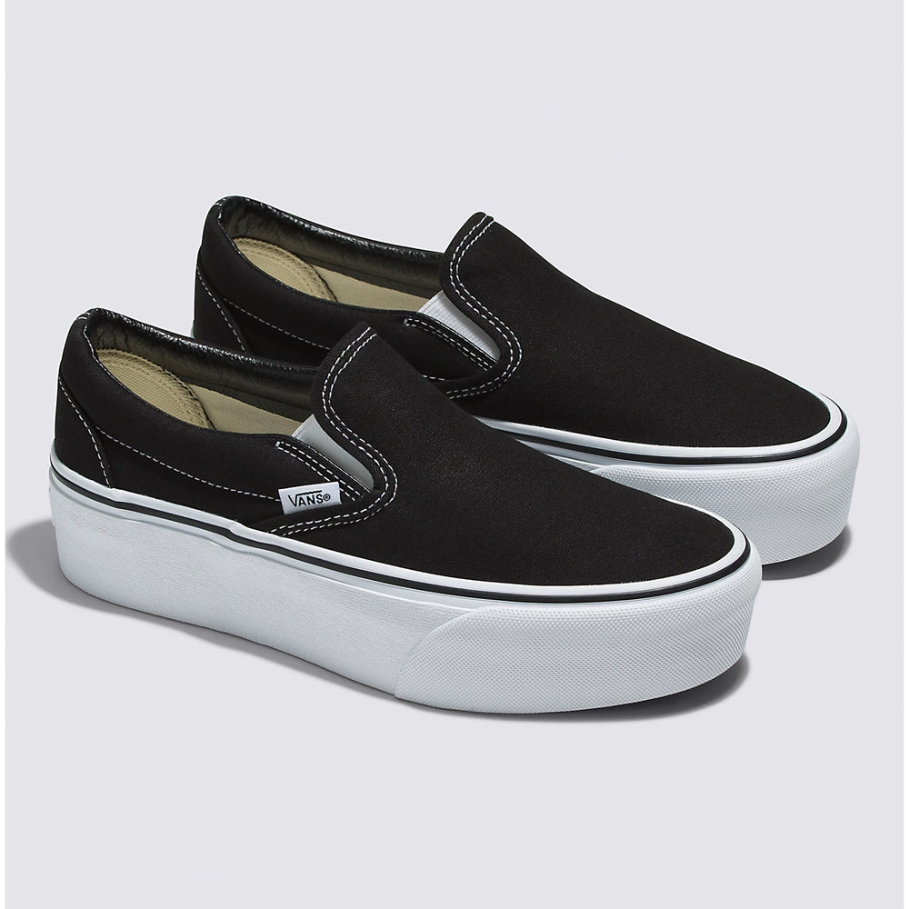 Vans Classic Slip-On Stackform Sneaker in Black/True White