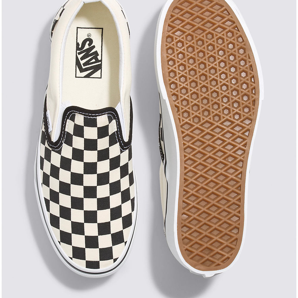 Vans Women's Classic Slip-On Stackform Shoe - Black/Classic White Checkerboard