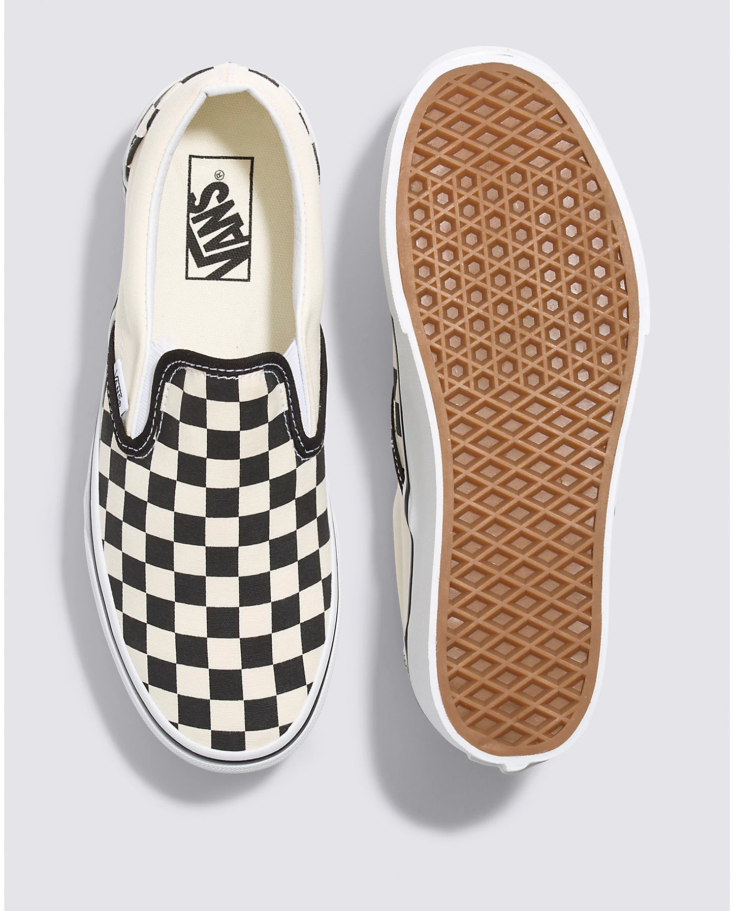 Vans Women's Classic Slip-On Stackform Shoe - Black/Classic White Checkerboard