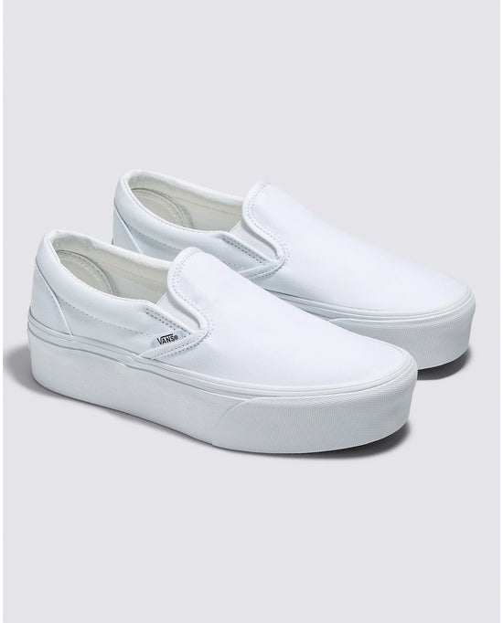 Vans Women's Classic Slip-On Stackform Sneaker - True White