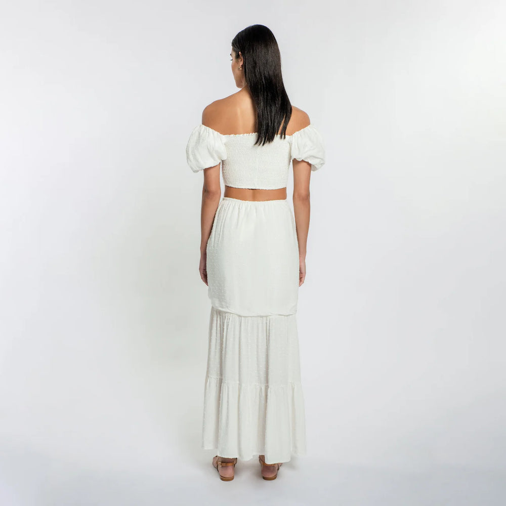 
                      
                        Back view of the White Lotus Valentina Skirt by Peixoto
                      
                    