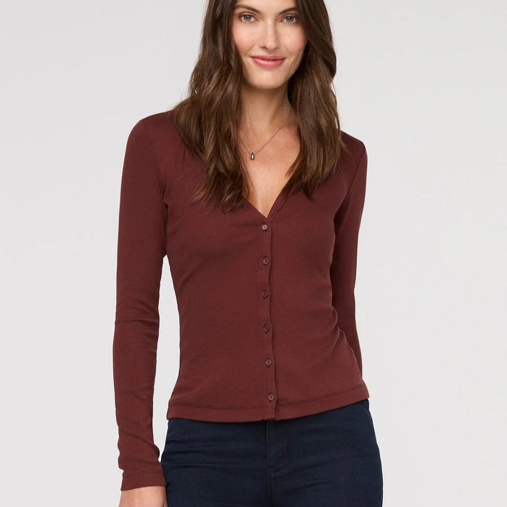 The DUER Ribbed Pima Fitted Button Down in the color Rich Maroon