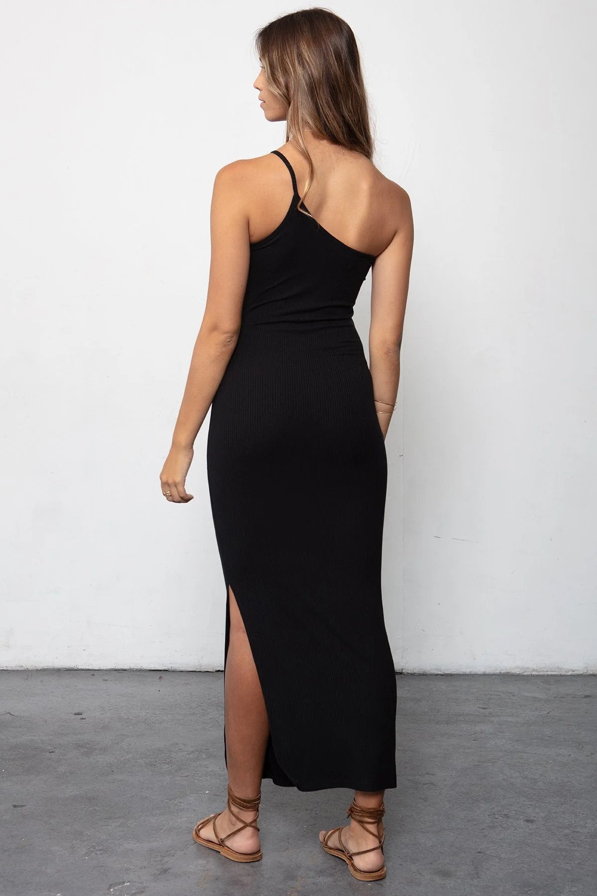 Back view of the Black Cali Rib Dress by Stillwater