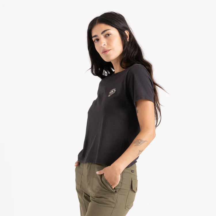 Enjoy the perfect, everyday fit with the Roark Women's Moto Everyday Premium Tee, now at Harbour Thread women's boutique in Burlington, VT. 