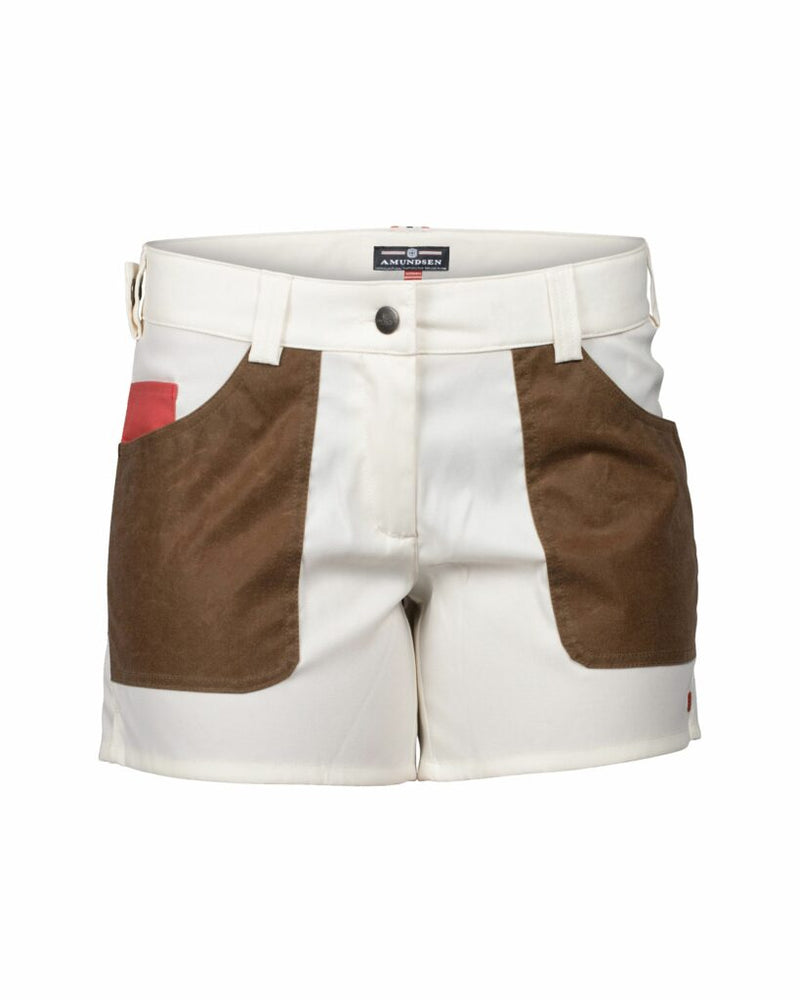 The Offwhite and Tan or 5Incher Women's Field Shorts by Amundsen Sports