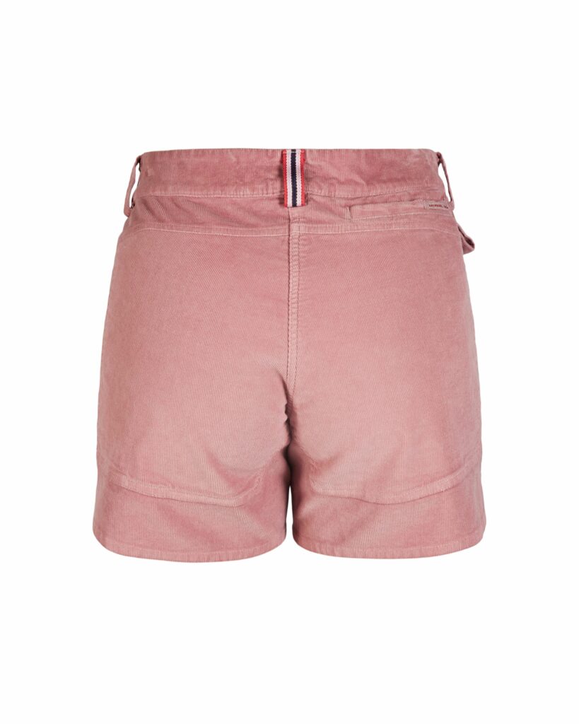 Back view of the Faded Peony Pink 5Incher Corcord Garment Dyed Shorts by Amundsen Sports