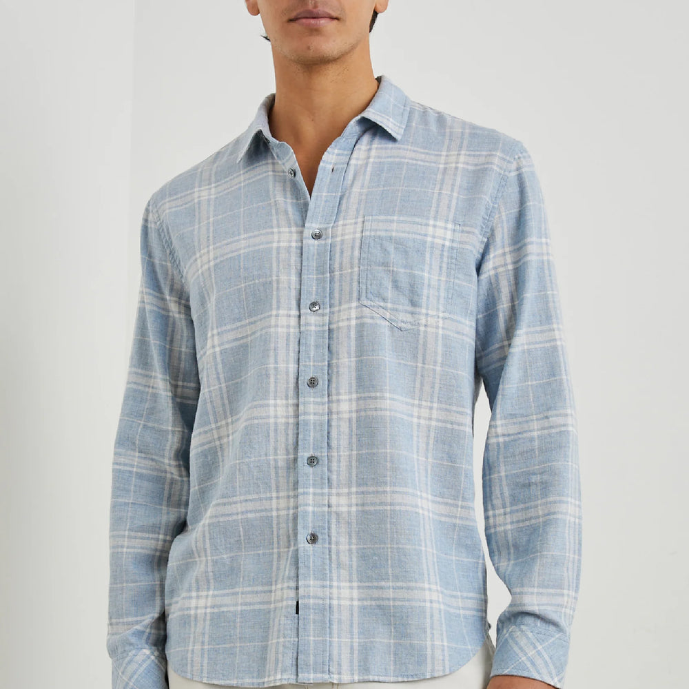 The Cobalt Aluminum Melange Wyatt Shirt by Rails