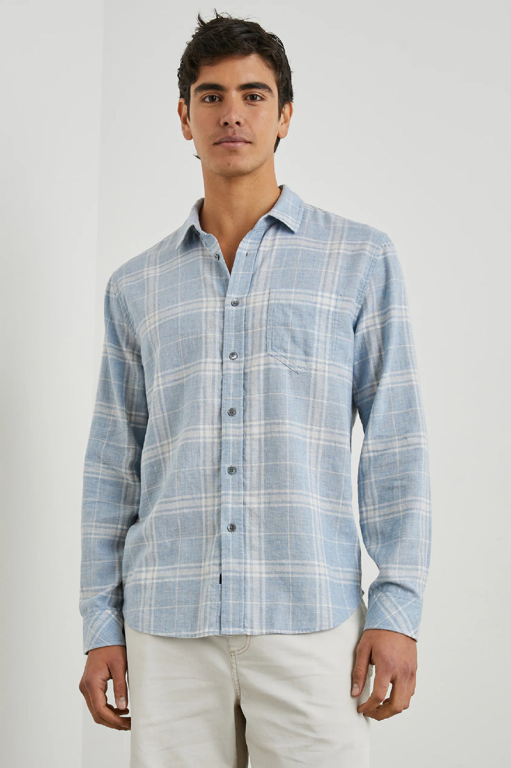 The Cobalt Aluminum Melange Wyatt Shirt by Rails