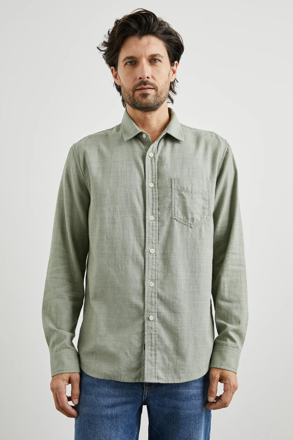 The Jade Etch Long Sleeve Wyatt Shirt by Rails