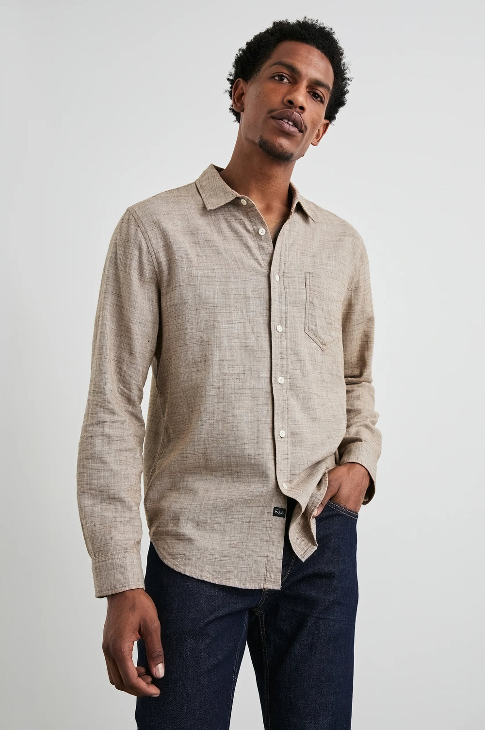 The Walnut Etch Long Sleeve Wyatt Shirt by Rails