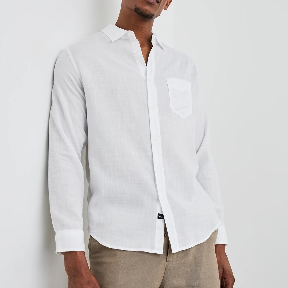 The White Long Sleeve Wyatt Shirt by Rails