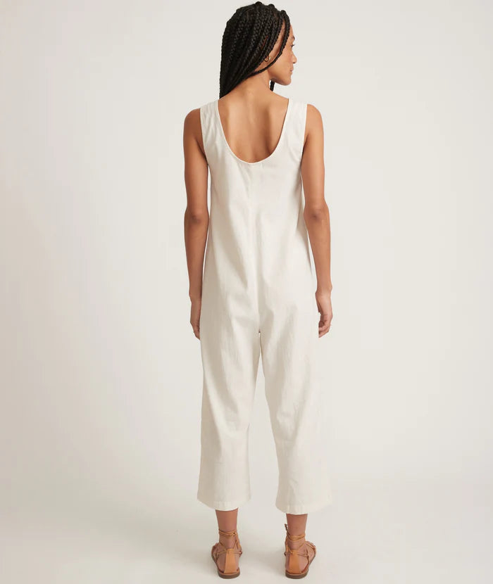 
                      
                        Back view of the Marine Layer Sydney Beach Jumpsuit in the color Natural
                      
                    