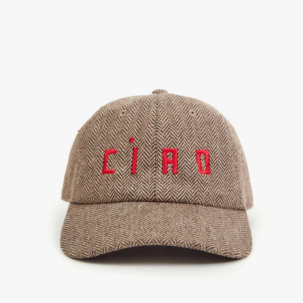 
                      
                        Taupe w/ Super Red Embroidered Ciao Hat from Clare V.
                      
                    