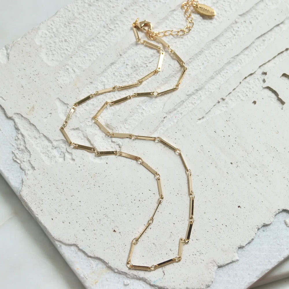 
                      
                        The Gold Bar Chain Necklace by Mesa Blue
                      
                    