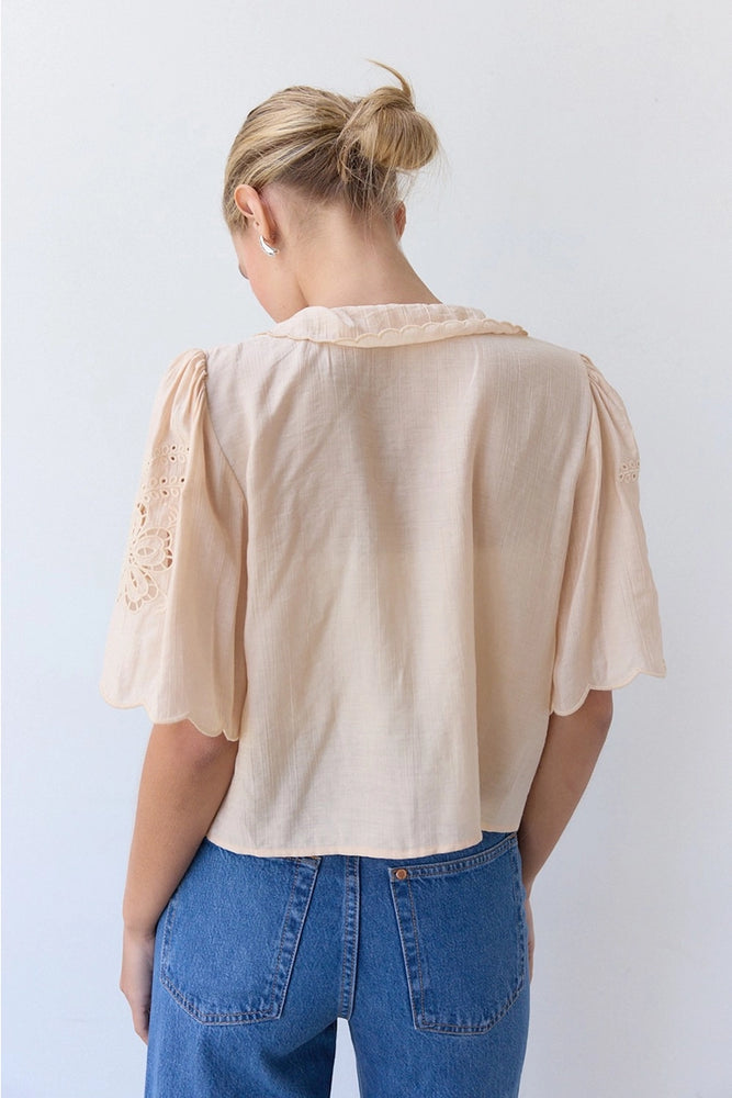 
                      
                        Embroidered Tie Front Blouse
                      
                    