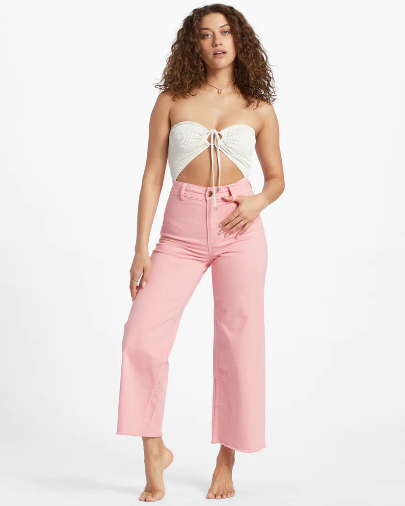 Front view of the pink Free Fall pants from Billabong