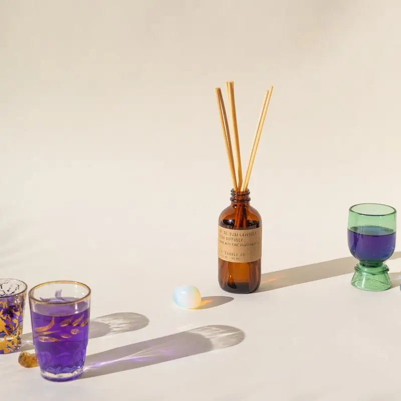 Elevate your space with the 3.5 oz Ojai Lavender Reed Diffuser by P.F. Candle Co., available at Harbour Thread boutique!