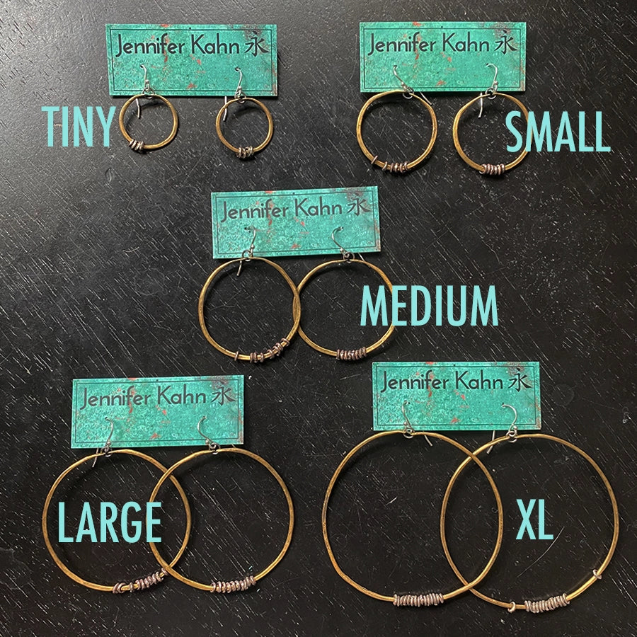 
                      
                        Size reference guide for the Brass Hoop Earrings with Heishi by Jennifer Kahn Jewelry
                      
                    