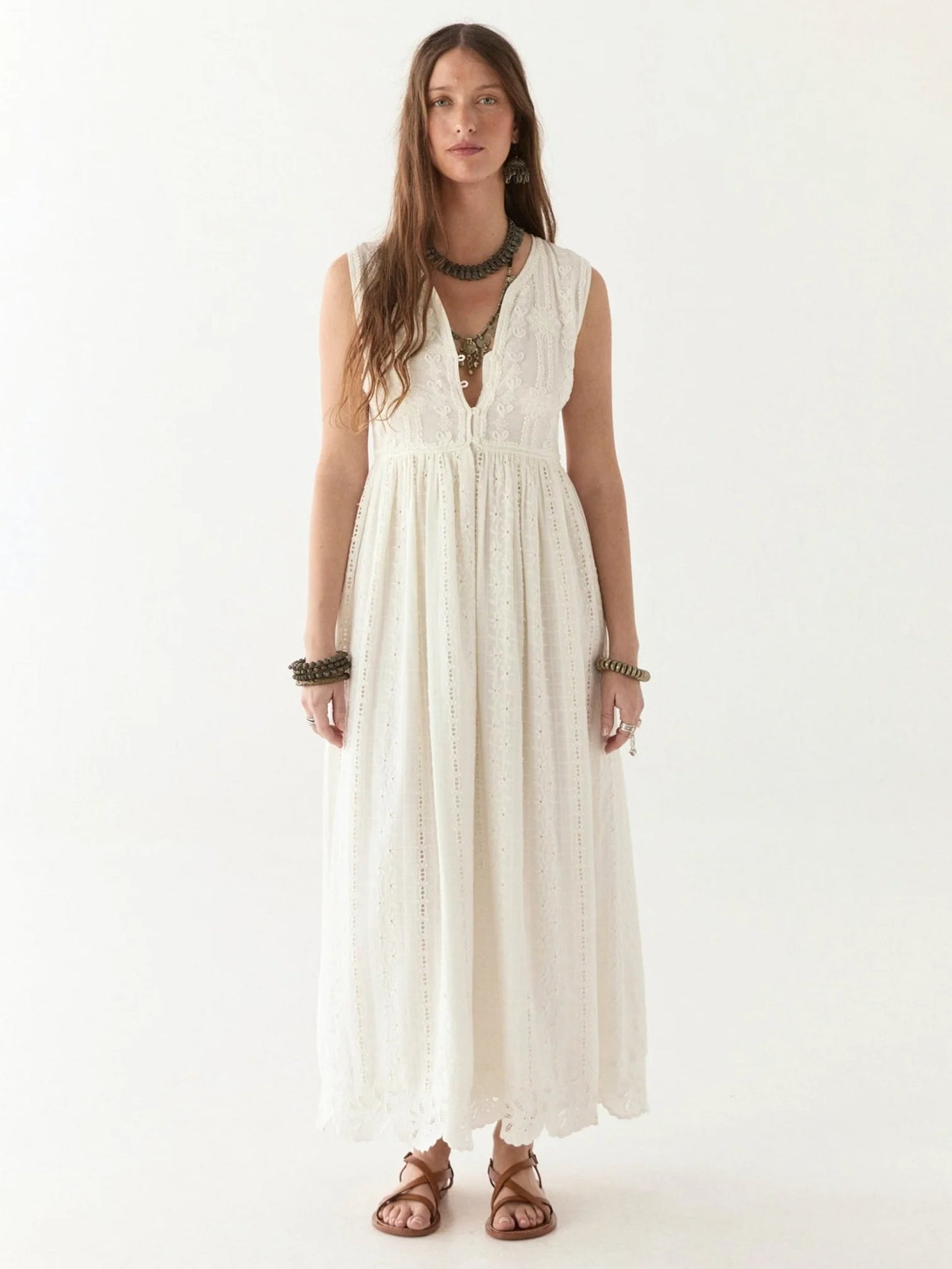 Maison Hotel offers classic romance for the modern woman with the lovely Amandine Embroidered Cotton Dress, available at Harbour Thread
