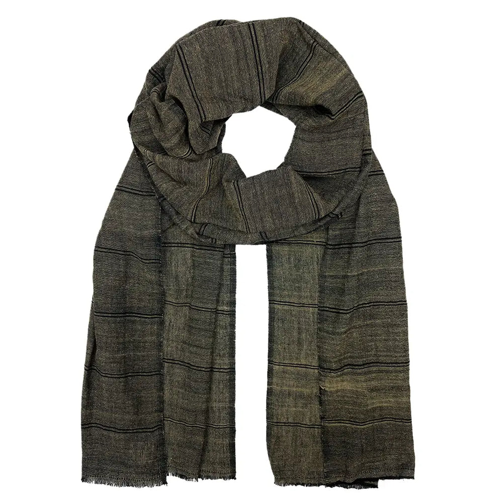 The Slate + Salt Earthy Striped Scarf in Ash