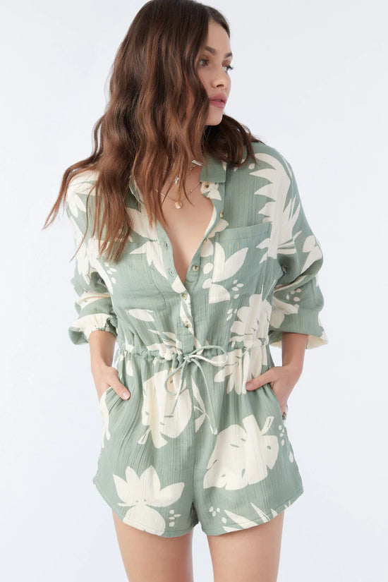 Load image into Gallery viewer, O&amp;#39;Neill Avala Double Gauze Romper - Light Sage
