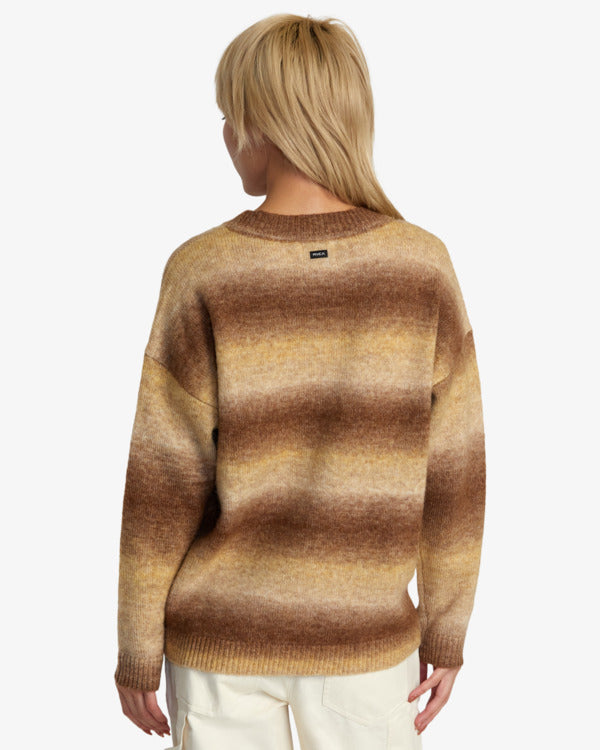 Back view of the Here We Are Cardigan in the color Ermine from RVCA