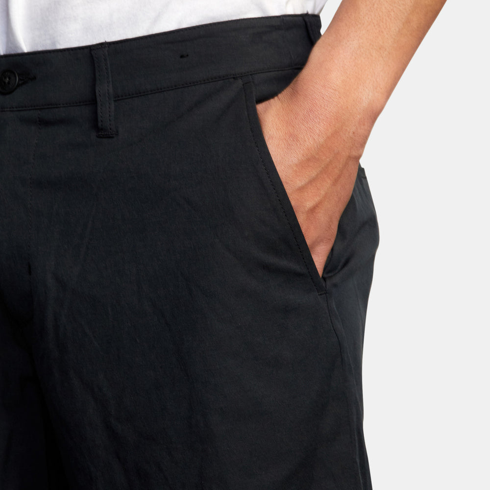 
                      
                        Pocket detail on RVCA's Back In Hybrid 19" Short in the color Black
                      
                    